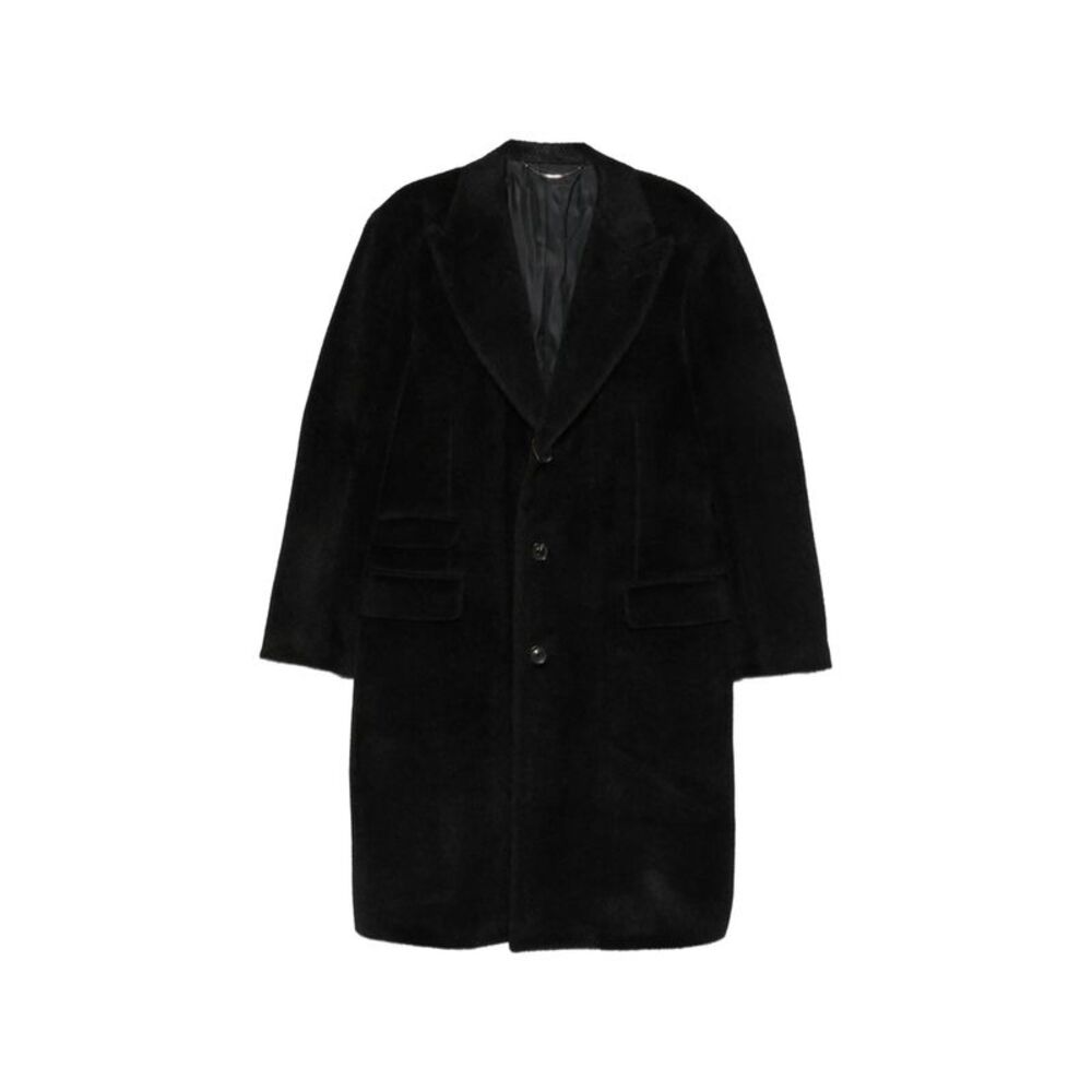 Canali Black Coats - Single Breasted Coats Men